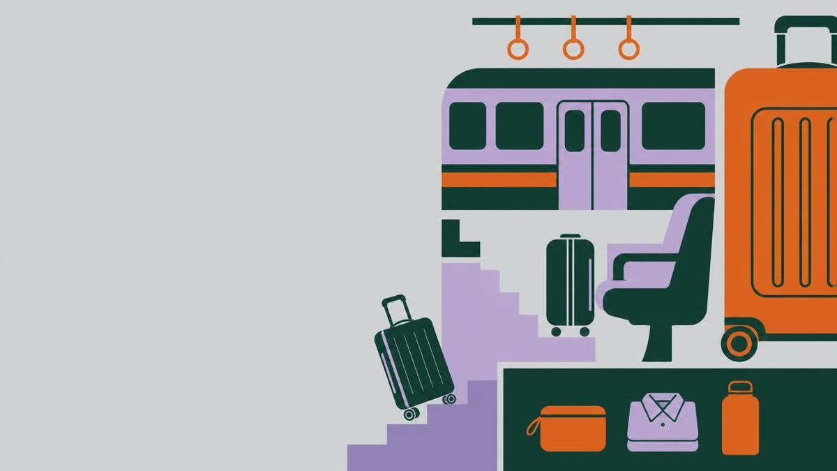 Abstract cover artwork for Looking for a luggage designer for a crowded-train packing test