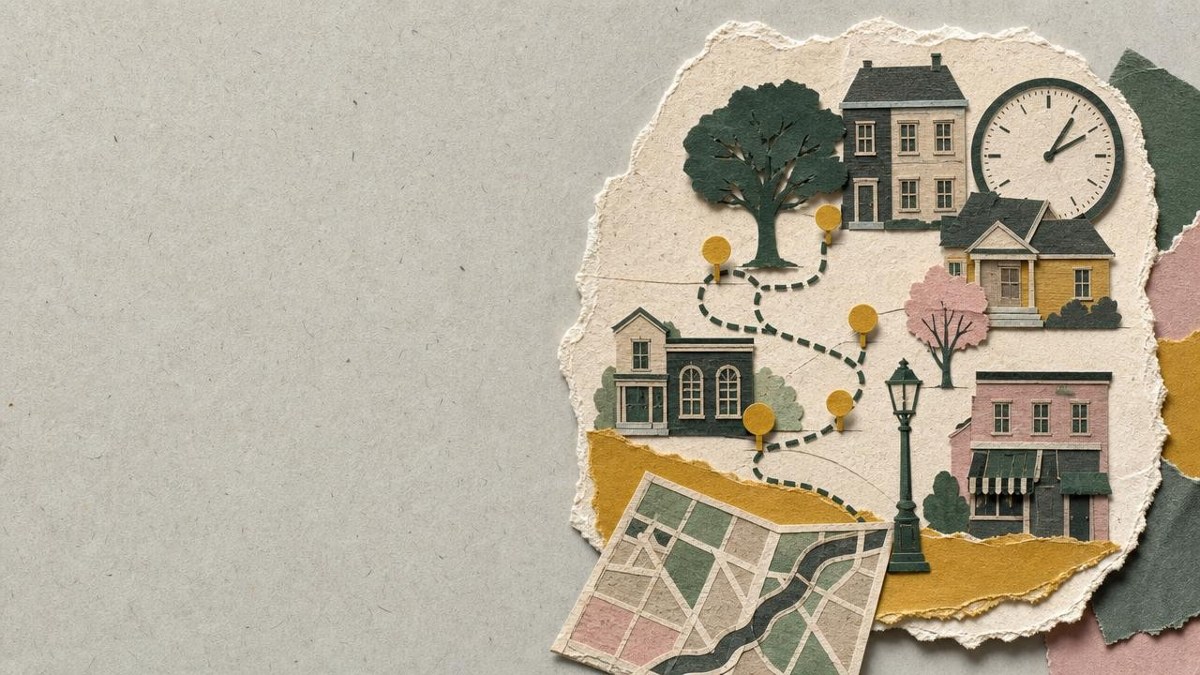 Abstract cover artwork for Looking for a local historian to map one walk through time