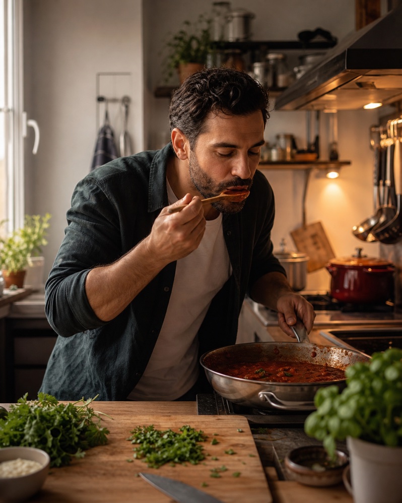 Food creator demo profile preview for Marco Rivera